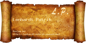 Lenhardt Patrik névjegykártya